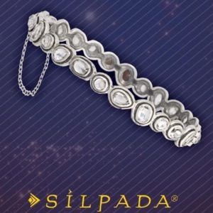 Silpada Sterling Silver Cubic Zirconia “Brilliance” Bangle Bracelet B2710